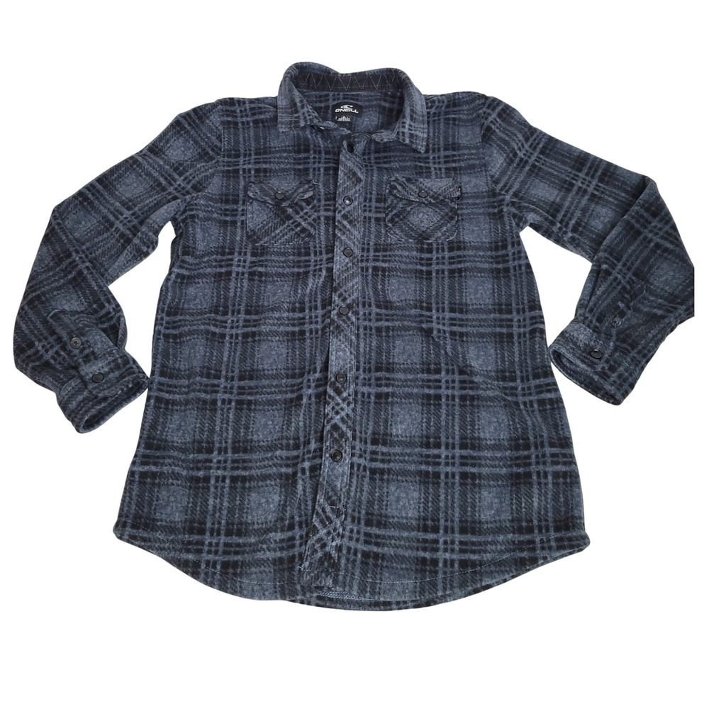 Kids O'Neill Superfleece Plaid Flannel Long Sleeve Button Up Shirt